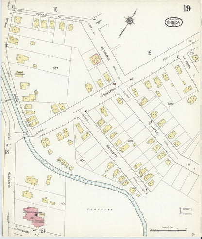 Sanborn Fire Insurance Map from Oneida, Madison County, New York (1914), Sheet #0019 - Complete Map Set gallery image, historic Sanborn map, vintage wall art, New York New York