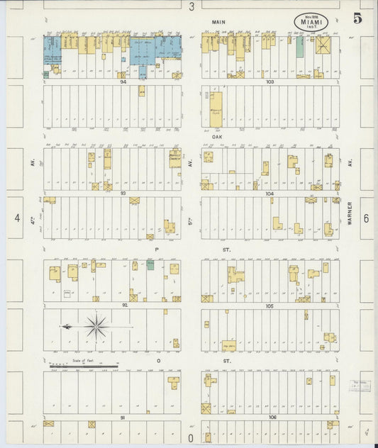 Sanborn Fire Insurance Map from Miami, Ottawa County, Oklahoma (1898), Sheet #0005 - Historic Sanborn Fire Insurance Map Print, vintage old map wall art, antique decor, genealogy gift, Oklahoma Oklahoma map