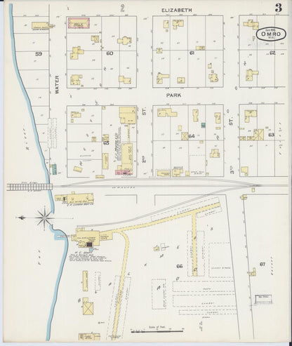 Sanborn Fire Insurance Map from Omro, Winnebago County, Wisconsin (1892), Sheet #0003 - Complete Map Set gallery image, historic Sanborn map, vintage wall art, Wisconsin Wisconsin