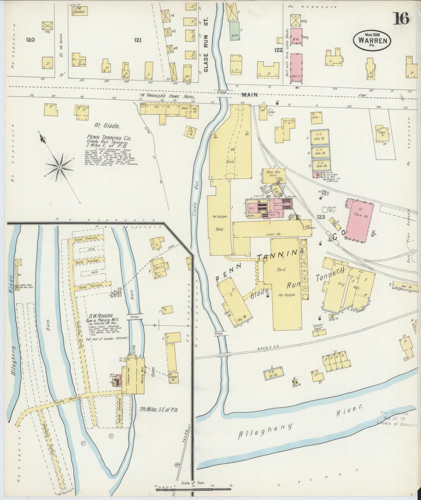 Sanborn Fire Insurance Map from Warren, Warren County, Pennsylvania (1898), Sheet #0016 - Complete Map Set gallery image, historic Sanborn map, vintage wall art, Pennsylvania Pennsylvania