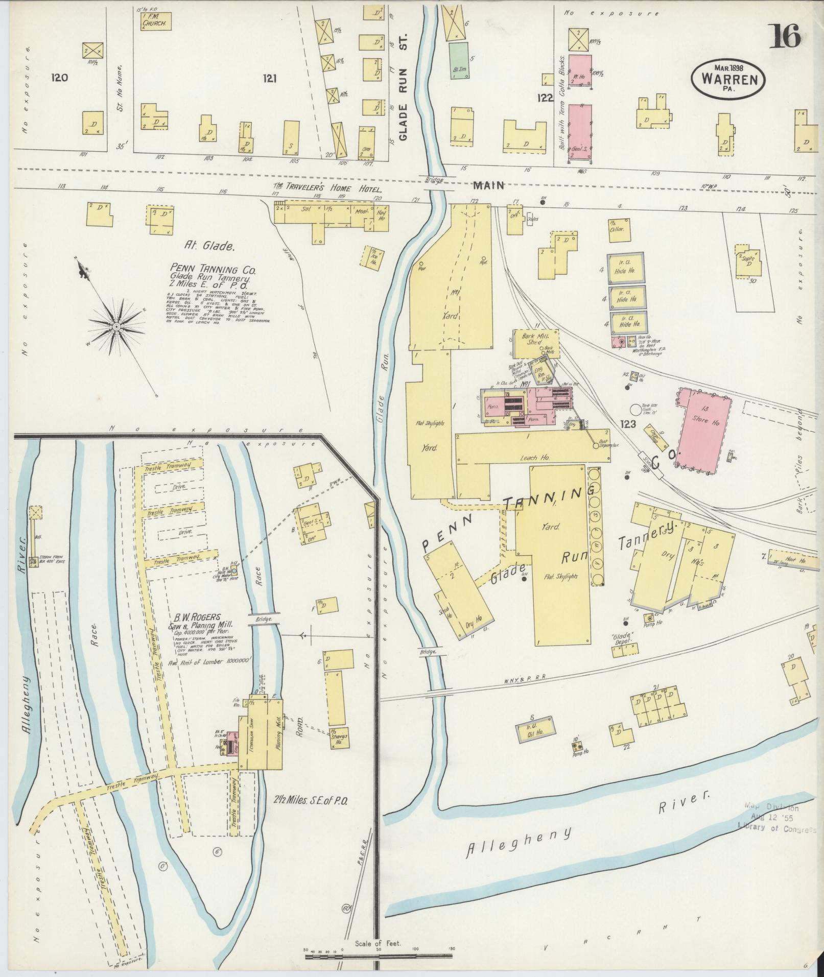 Sanborn Fire Insurance Map from Warren, Warren County, Pennsylvania (1898), Sheet #0016 - Complete Map Set gallery image, historic Sanborn map, vintage wall art, Pennsylvania Pennsylvania