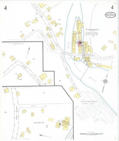 Sanborn Fire Insurance Map from Bristol, Addison County, Vermont (1927), Sheet #0004 - Complete Map Set gallery image, historic Sanborn map, vintage wall art, Vermont Vermont