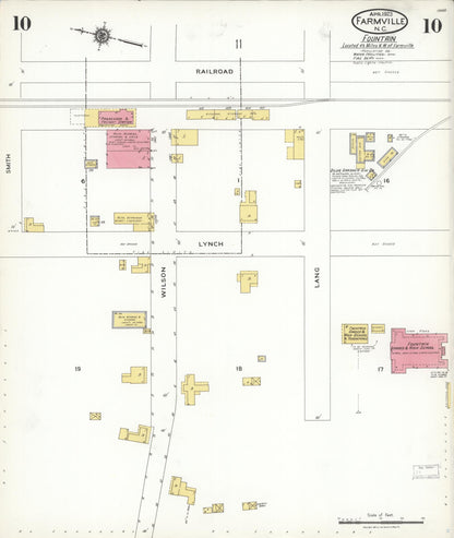Sanborn Fire Insurance Map from Farmville, Pitt County, North Carolina (1923), Sheet #0010 - Complete Map Set gallery image, historic Sanborn map, vintage wall art, North Carolina North Carolina