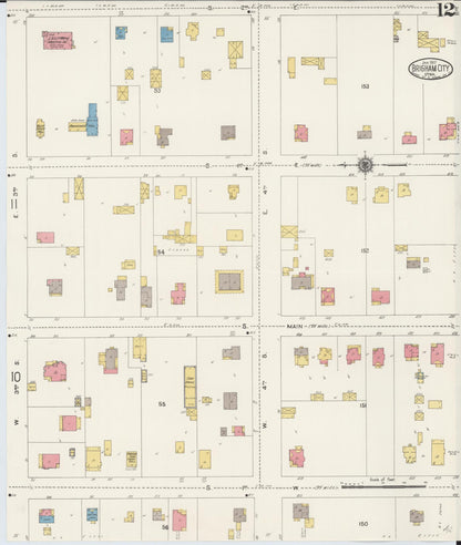 Sanborn Fire Insurance Map from Brigham City, Box Elder County, Utah (1917), Sheet #0012 - Complete Map Set gallery image, historic Sanborn map, vintage wall art, Utah Utah
