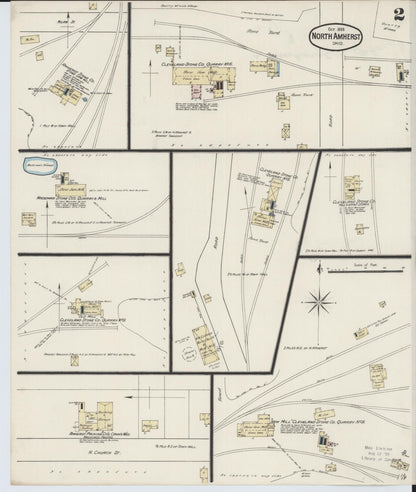 Sanborn Fire Insurance Map from North Amherst, Lorain County, Ohio (1888), Sheet #0002 - Historic Sanborn Fire Insurance Map Print, vintage old map wall art, antique decor, genealogy gift, Ohio Ohio map