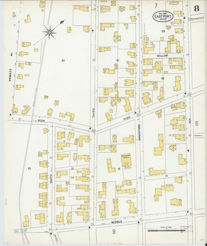 Sanborn Fire Insurance Map from Eastport, Washington County, Maine (1903), Sheet #0008 - Complete Map Set gallery image, historic Sanborn map, vintage wall art, Maine Maine