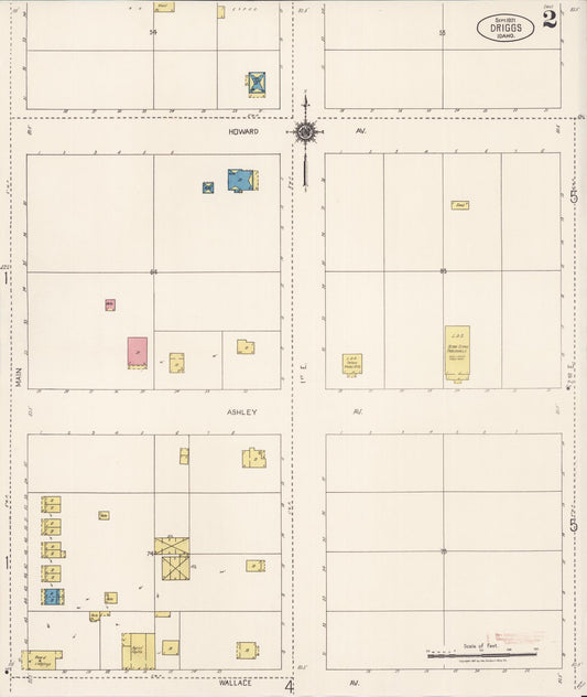 Sanborn Fire Insurance Map from Driggs, Teton County, Idaho (1921), Sheet #0002 - Historic Sanborn Fire Insurance Map Print, vintage old map wall art, antique decor, genealogy gift, Idaho Idaho map