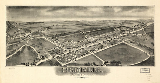 Bernville, Pennsylvania. (1898) – Historic Bird’s-Eye View Panorama Print