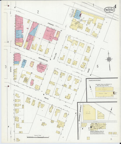 Sanborn Fire Insurance Map from Marengo, McHenry County, Illinois (1912), Sheet #0004 - Historic Sanborn Fire Insurance Map Print, vintage old map wall art, antique decor, genealogy gift, Illinois Illinois map