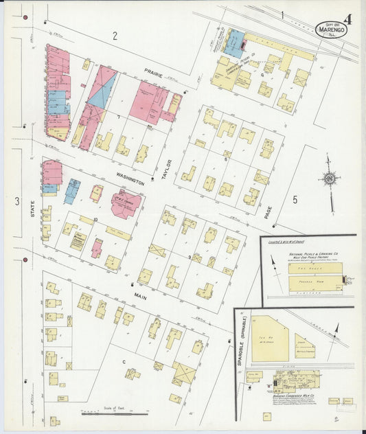 Sanborn Fire Insurance Map from Marengo, McHenry County, Illinois (1912), Sheet #0004 - Historic Sanborn Fire Insurance Map Print, vintage old map wall art, antique decor, genealogy gift, Illinois Illinois map