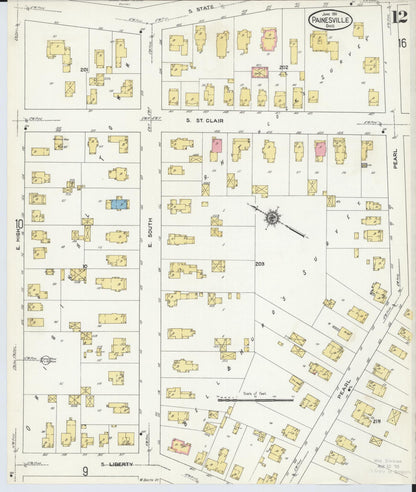 Sanborn Fire Insurance Map from Painesville, Lake County, Ohio (1911), Sheet #0012 - Complete Map Set gallery image, historic Sanborn map, vintage wall art, Ohio Ohio