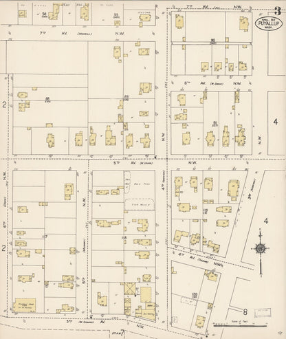 Sanborn Fire Insurance Map from Puyallup, Pierce County, Washington (1912), Sheet #0003 - Complete Map Set gallery image, historic Sanborn map, vintage wall art, Washington Washington