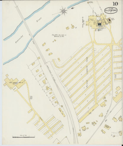 Sanborn Fire Insurance Map from Richmond, Madison County, Kentucky (1895), Sheet #0010 - Complete Map Set gallery image, historic Sanborn map, vintage wall art, Kentucky Kentucky