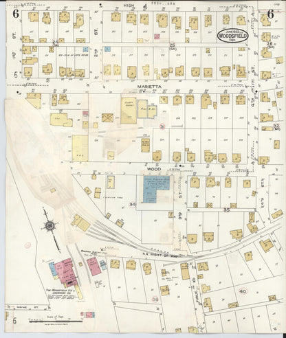 Sanborn Fire Insurance Map from Woodsfield, Monroe County, Ohio (1949), Sheet #0006 - Complete Map Set gallery image, historic Sanborn map, vintage wall art, Ohio Ohio