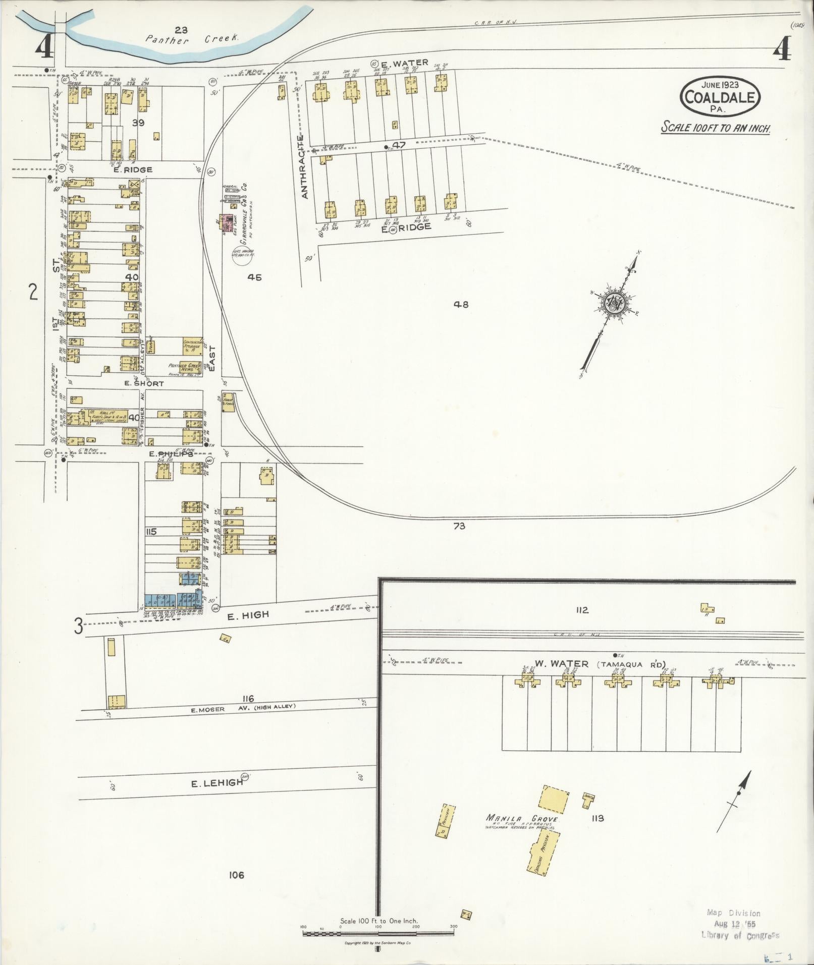 Sanborn Fire Insurance Map from Coaldale, Schuylkill County, Pennsylvania (1923), Sheet #0004 - Historic Sanborn Fire Insurance Map Print, vintage old map wall art, antique decor, genealogy gift, Pennsylvania Pennsylvania map