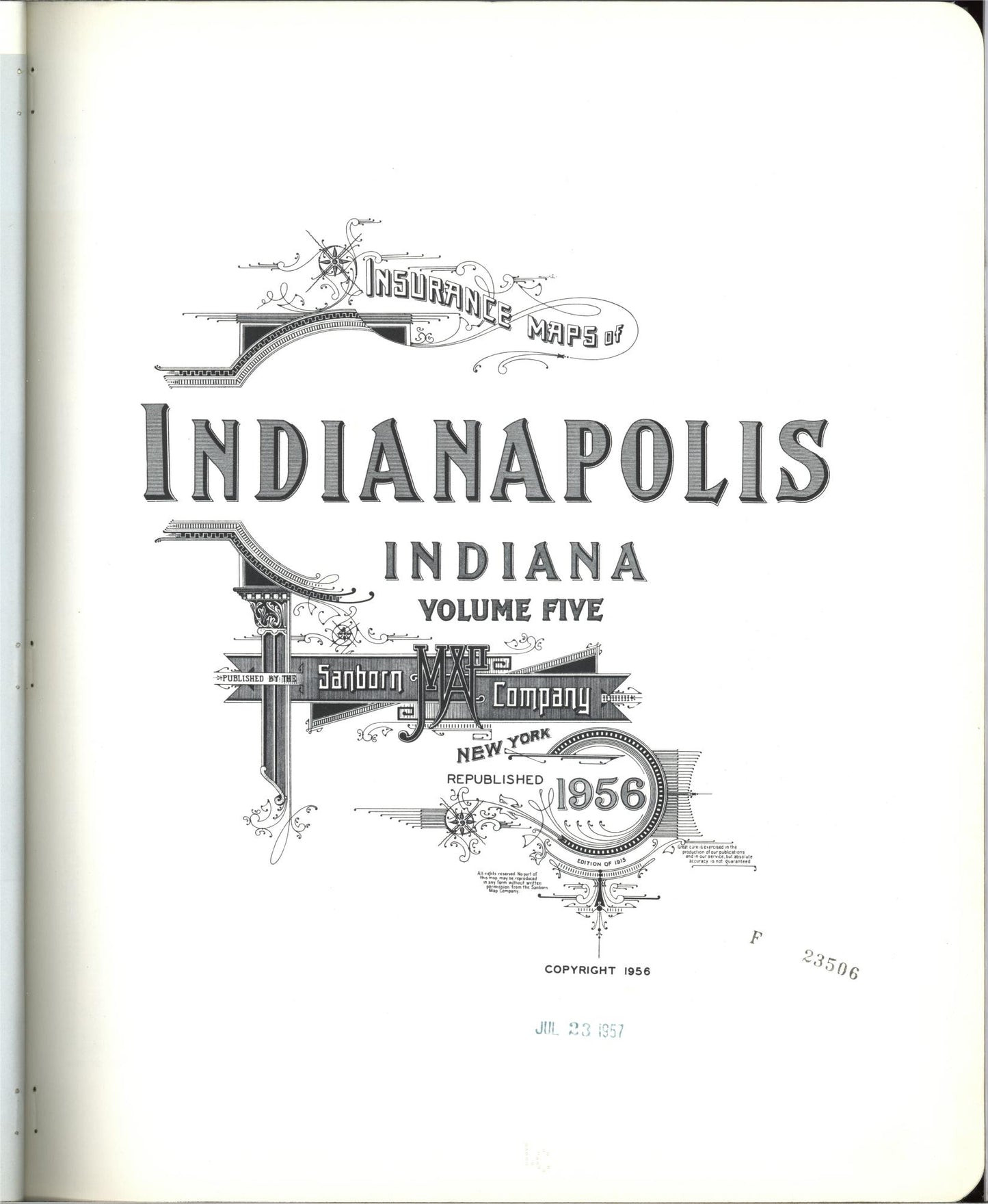 Sanborn Fire Insurance Map from Indianapolis, Marion County, Indiana (1956), Sheet #0001 - Complete Map Set gallery image, historic Sanborn map, vintage wall art, Indiana Indiana
