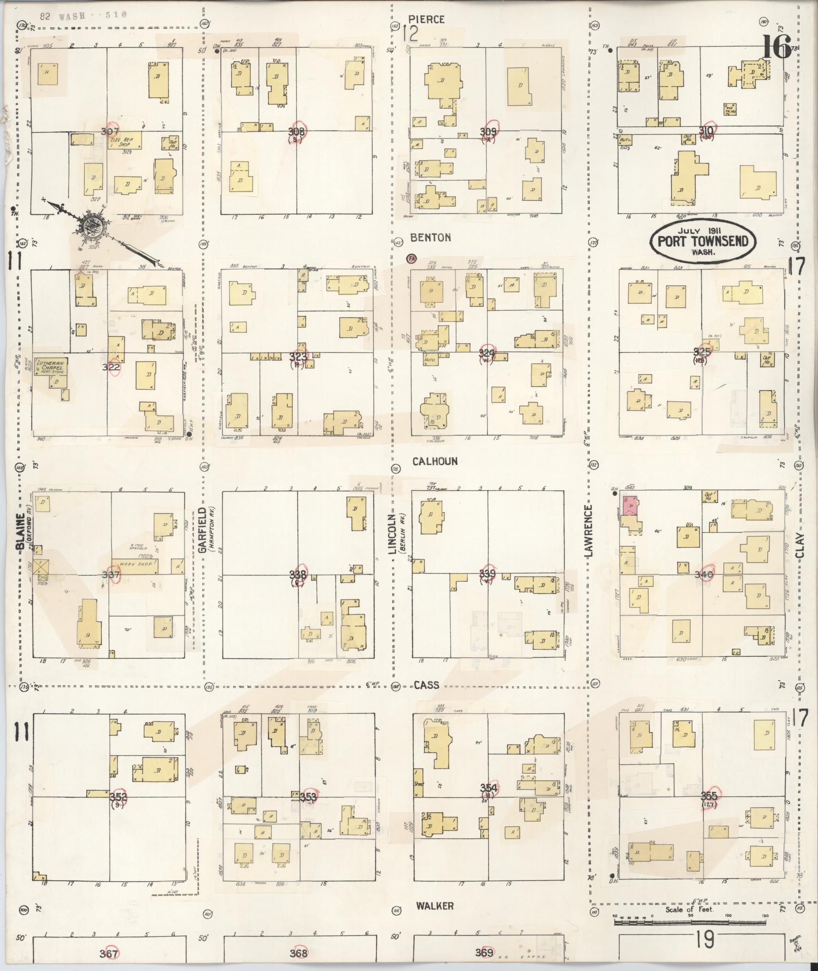 Sanborn Fire Insurance Map from Port Townsend, Jefferson County, Washington (1949), Sheet #0016 - Complete Map Set gallery image, historic Sanborn map, vintage wall art, Washington Washington