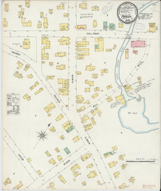 Sanborn Fire Insurance Map from Parish, Oswego County, New York (1898), Sheet #0001 - Historic Sanborn Fire Insurance Map Print, vintage old map wall art, antique decor, genealogy gift, New York New York map