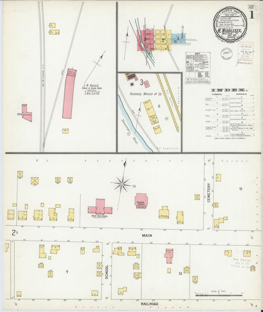 Sanborn Fire Insurance Map from West Middlesex, Mercer County, Pennsylvania (1900), Sheet #0001 - Historic Sanborn Fire Insurance Map Print, vintage old map wall art, antique decor, genealogy gift, Pennsylvania Pennsylvania map