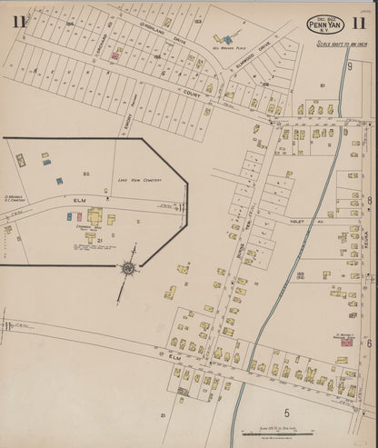 Sanborn Fire Insurance Map from Penn Yan, Yates County, New York (1922), Sheet #0011 - Complete Map Set gallery image, historic Sanborn map, vintage wall art, New York New York