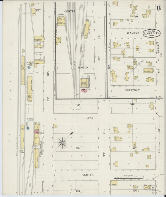 Sanborn Fire Insurance Map from Lake City, Wabasha County, Minnesota (1894), Sheet #0008 - Historic Sanborn Fire Insurance Map Print, vintage old map wall art, antique decor, genealogy gift, Minnesota Minnesota map