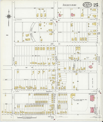 Sanborn Fire Insurance Map from Albany, Dougherty County, Georgia (1920), Sheet #0025 - Complete Map Set gallery image, historic Sanborn map, vintage wall art, Georgia Georgia