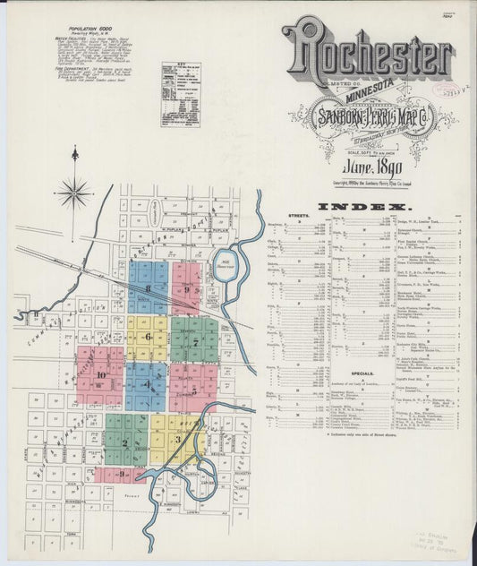 Sanborn Fire Insurance Map from Rochester, Olmsted County, Minnesota. (1890) – Map View
