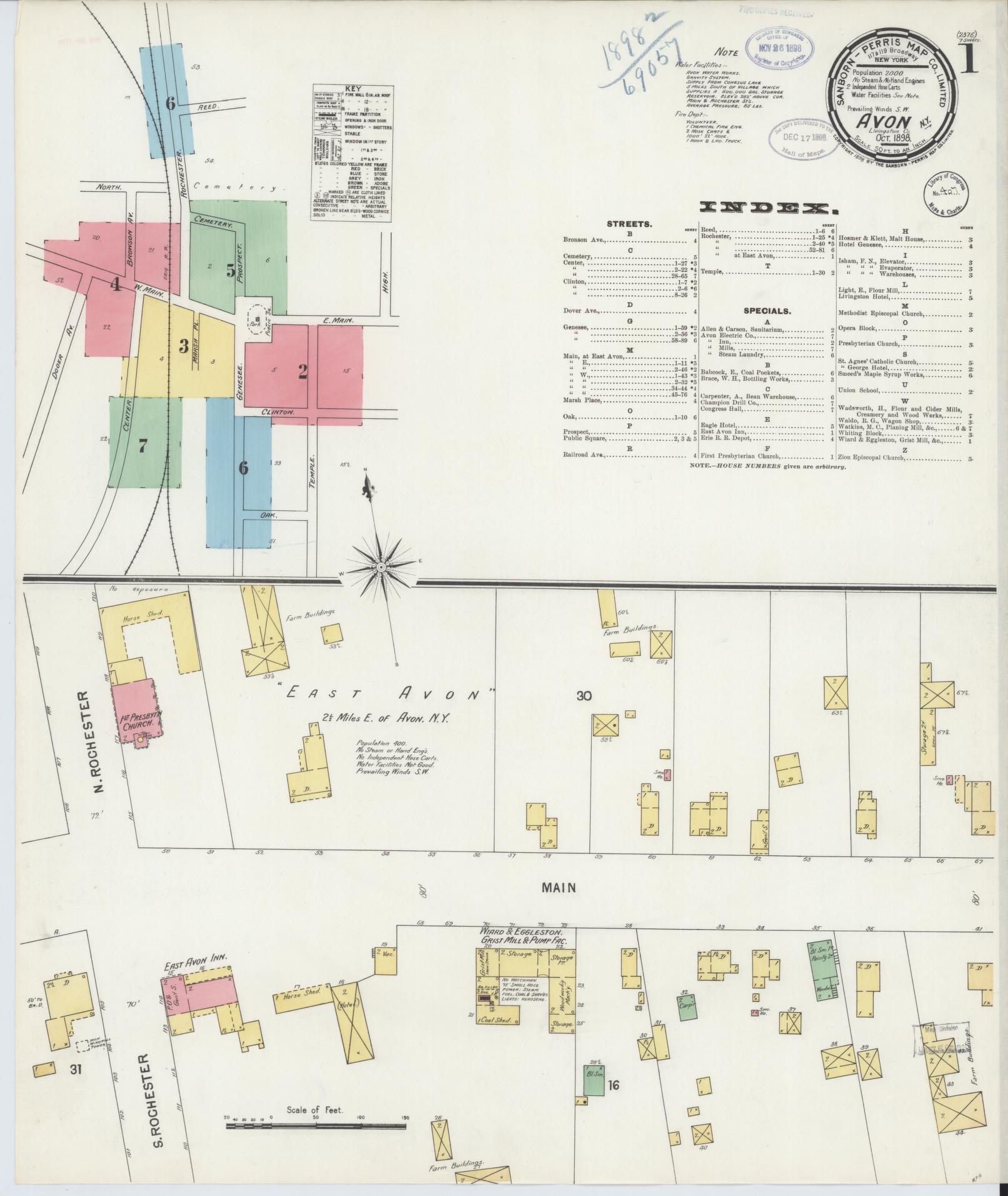 Sanborn Fire Insurance Map from Avon, Livingston County, New York. (1898) – Historic Sanborn Fire Insurance Map Print