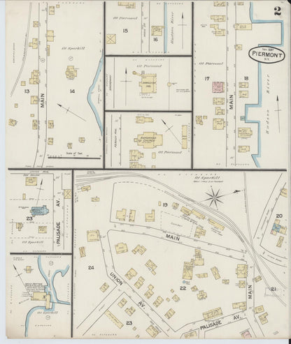 Sanborn Fire Insurance Map from Piermont, Rockland County, New York (1887), Sheet #0002 - Historic Sanborn Fire Insurance Map Print, vintage old map wall art, antique decor, genealogy gift, New York New York map