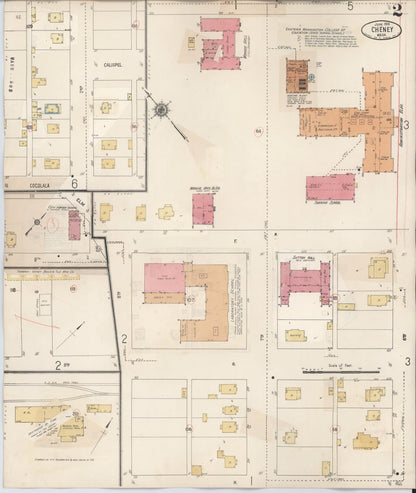 Sanborn Fire Insurance Map from Cheney, Spokane County, Washington (1939), Sheet #0002 - Complete Map Set gallery image, historic Sanborn map, vintage wall art, Washington Washington