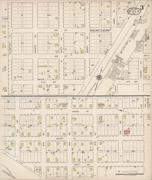 Sanborn Fire Insurance Map from Rule, Haskell County, Texas (1922), Sheet #0003 - Historic Sanborn Fire Insurance Map Print, vintage old map wall art, antique decor, genealogy gift, Texas Texas map