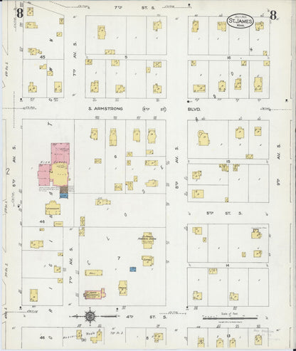 Sanborn Fire Insurance Map from Saint James, Watonwan County, Minnesota (1924), Sheet #0008 - Complete Map Set gallery image, historic Sanborn map, vintage wall art, Minnesota Minnesota