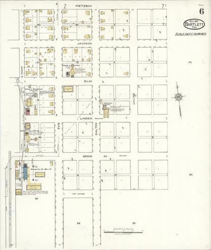 Sanborn Fire Insurance Map from Bartlett, Bell and Williamson Counties, Texas (1921), Sheet #0006 - Complete Map Set gallery image, historic Sanborn map, vintage wall art, Texas Texas