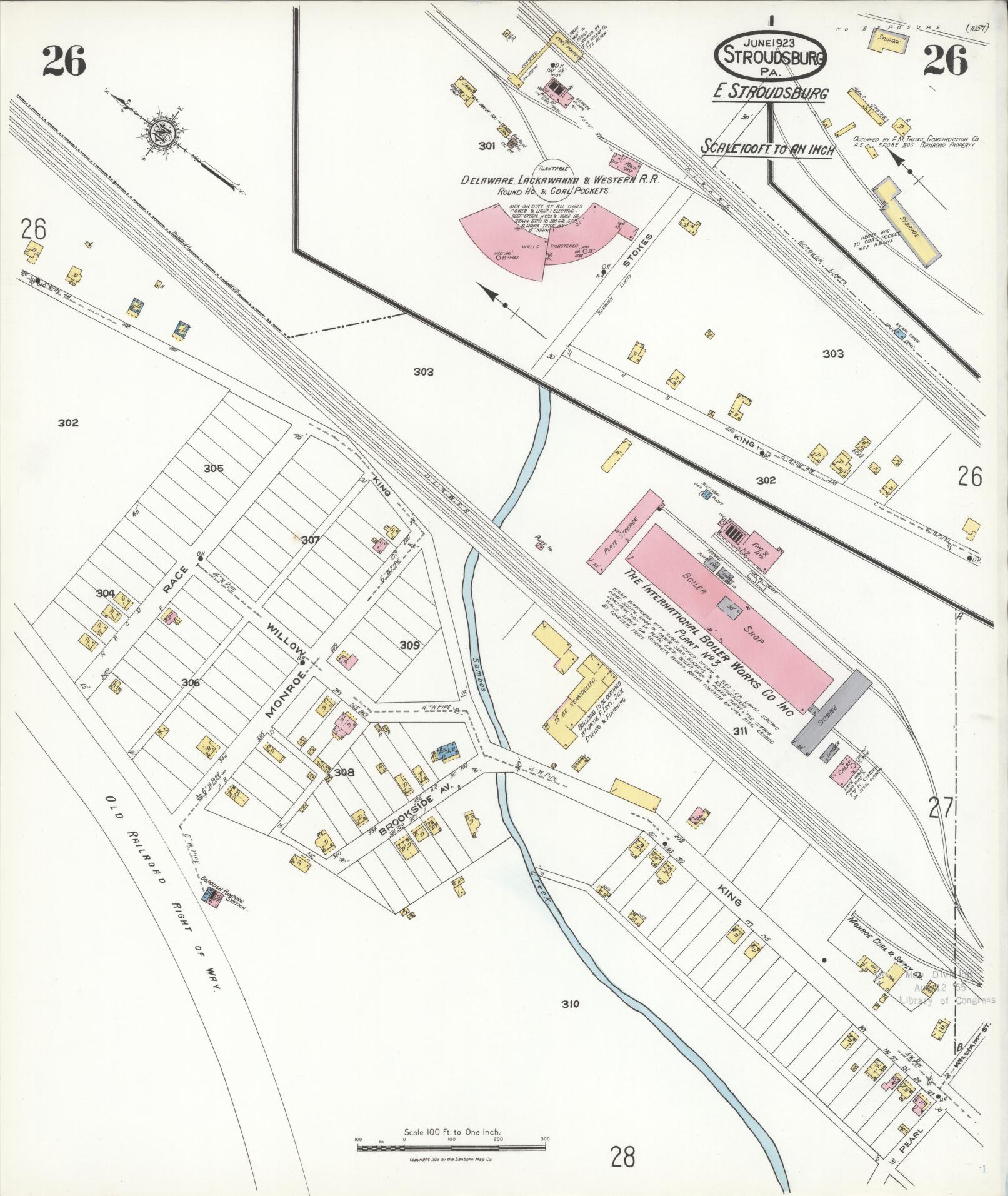 Sanborn Fire Insurance Map from Stroudsburg, Monroe County, Pennsylvania (1923), Sheet #0026 - Complete Map Set gallery image, historic Sanborn map, vintage wall art, Pennsylvania Pennsylvania