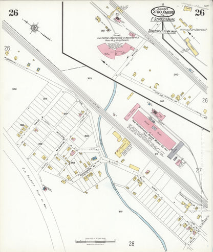 Sanborn Fire Insurance Map from Stroudsburg, Monroe County, Pennsylvania (1923), Sheet #0026 - Complete Map Set gallery image, historic Sanborn map, vintage wall art, Pennsylvania Pennsylvania