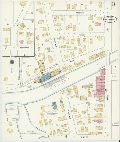 Sanborn Fire Insurance Map from Middleport, Niagara County, New York (1911), Sheet #0003 - Complete Map Set gallery image, historic Sanborn map, vintage wall art, New York New York