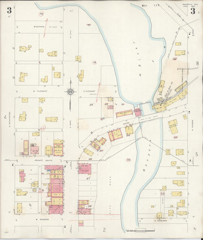 Sanborn Fire Insurance Map from Waupaca, Waupaca County, Wisconsin (1941), Sheet #0003 - Complete Map Set gallery image, historic Sanborn map, vintage wall art, Wisconsin Wisconsin
