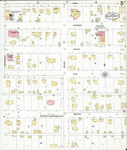 Sanborn Fire Insurance Map from Webster City, Hamilton County, Iowa (1900), Sheet #0005 - Historic Sanborn Fire Insurance Map Print, vintage old map wall art
