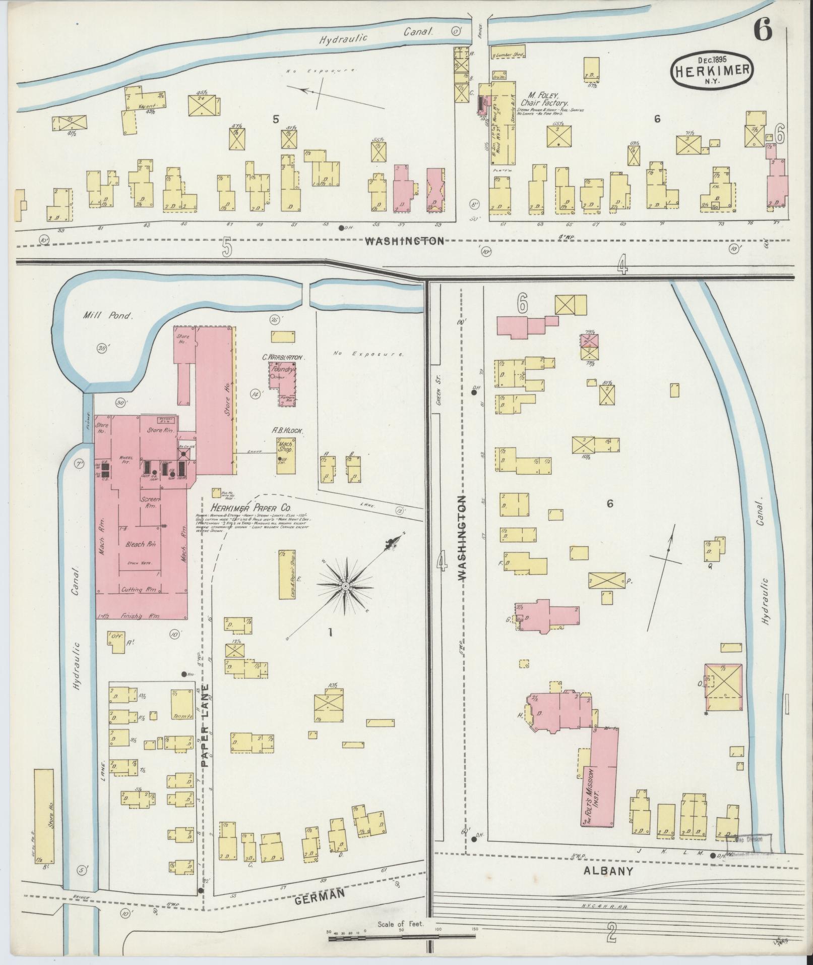 Sanborn Fire Insurance Map from Herkimer, Herkimer County, New York (1895), Sheet #0006 - Complete Map Set gallery image, historic Sanborn map, vintage wall art, New York New York