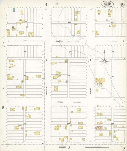 Sanborn Fire Insurance Map from Blaine, Whatcom County, Washington (1902), Sheet #0006 - Historic Sanborn Fire Insurance Map Print, vintage old map wall art, antique decor, genealogy gift, Washington Washington map
