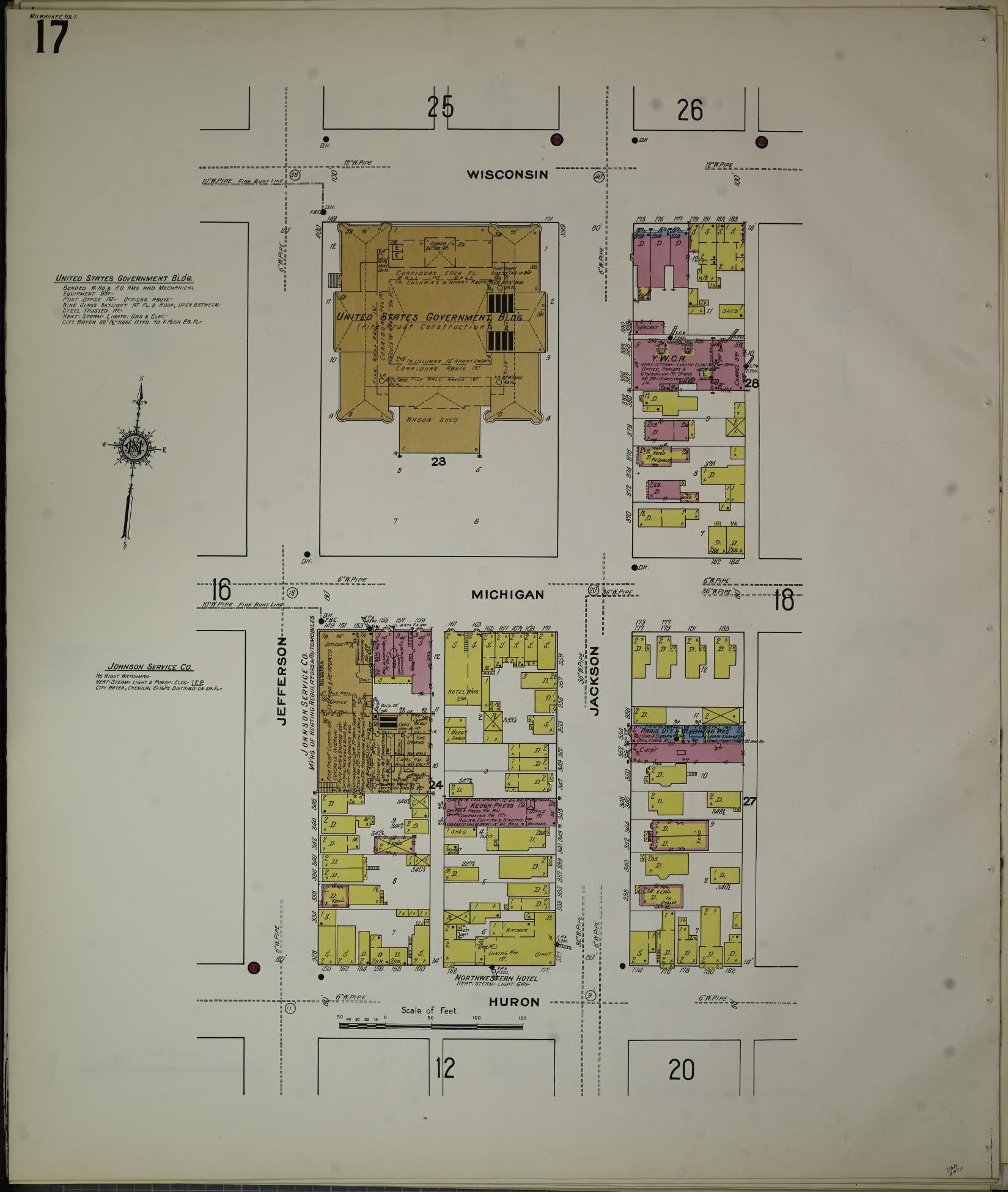 Sanborn Fire Insurance Map from Milwaukee, Milwaukee County, Wisconsin (1910), Sheet #0017 - Complete Map Set gallery image, historic Sanborn map, vintage wall art, Wisconsin Wisconsin