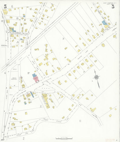 Sanborn Fire Insurance Map from Easthampton, Suffolk County, New York (1936), Sheet #0005 - Complete Map Set gallery image, historic Sanborn map, vintage wall art, New York New York