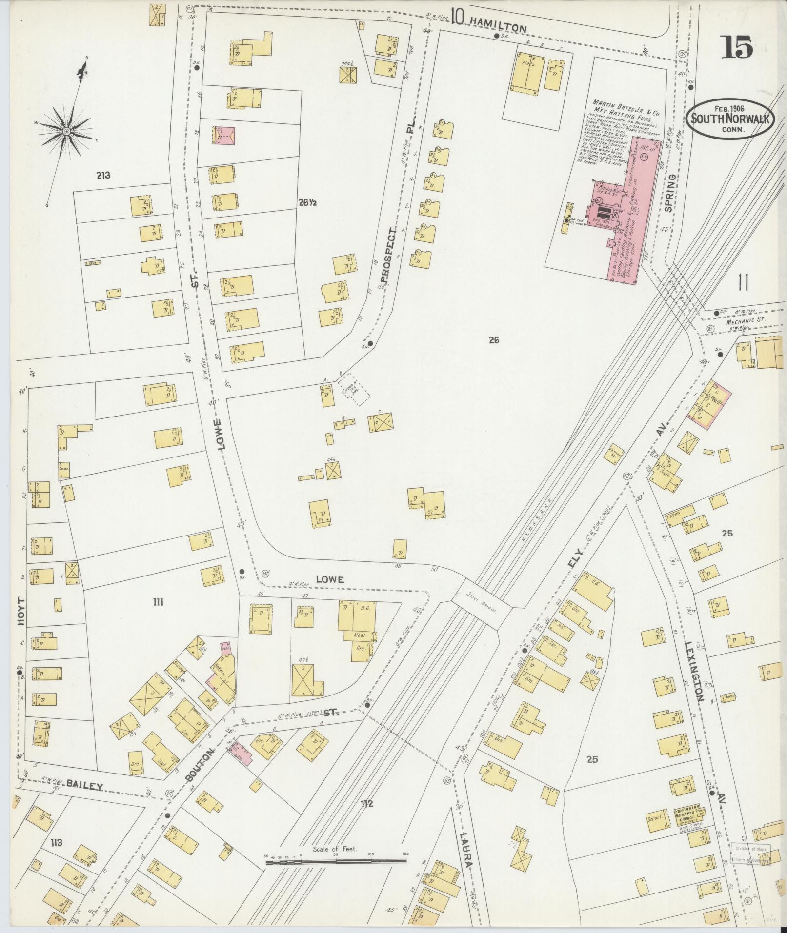 Sanborn Fire Insurance Map from South Norwalk, Fairfield County, Connecticut (1906), Sheet #0015 - Complete Map Set gallery image, historic Sanborn map, vintage wall art, Connecticut Connecticut
