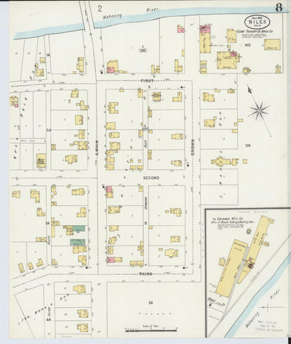 Sanborn Fire Insurance Map from Niles, Trumbull County, Ohio (1898), Sheet #0008 - Complete Map Set gallery image, historic Sanborn map, vintage wall art, Ohio Ohio
