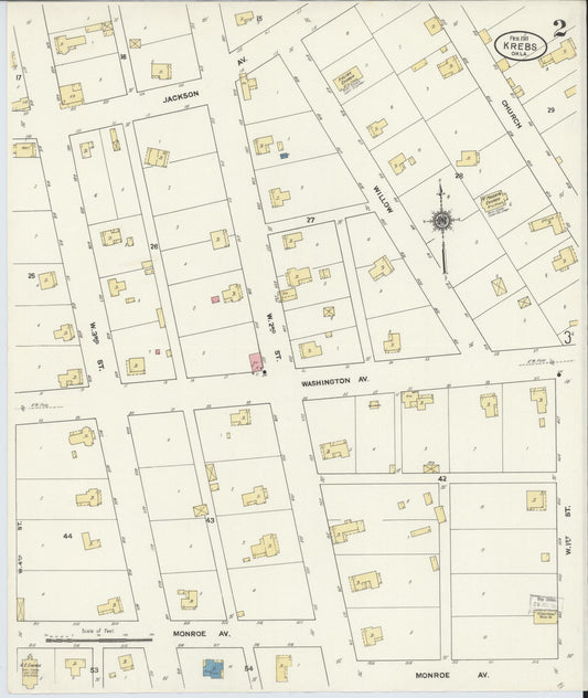 Sanborn Fire Insurance Map from Krebs, Pittsburg County, Oklahoma (1911), Sheet #0002 - Historic Sanborn Fire Insurance Map Print, vintage old map wall art, antique decor, genealogy gift, Oklahoma Oklahoma map