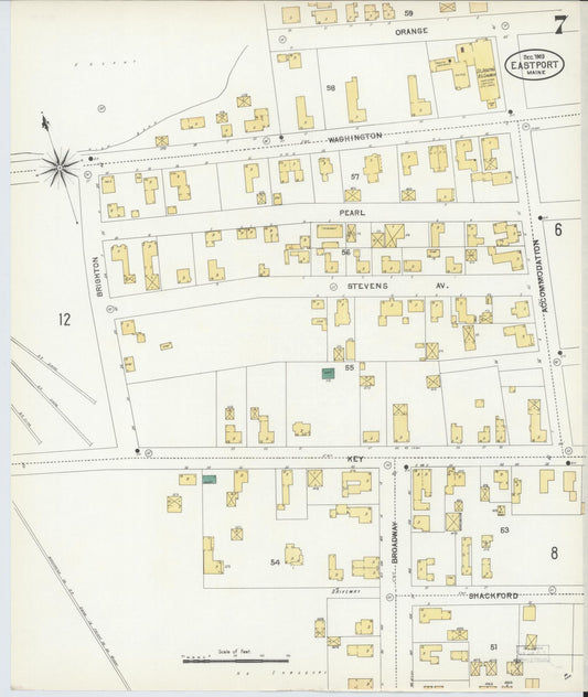 Sanborn Fire Insurance Map from Eastport, Washington County, Maine (1903), Sheet #0007 - Historic Sanborn Fire Insurance Map Print, vintage old map wall art, antique decor, genealogy gift, Maine Maine map