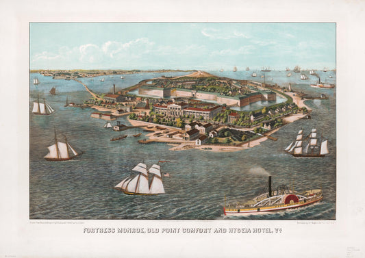Fortress Monroe, Old Point Comfort, and Hygeia Hotel, Va. (1861) – Historic Bird’s-Eye View Panorama Print