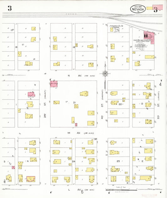 Sanborn Fire Insurance Map from Nevada, Story County, Iowa (1926), Sheet #0003 - Historic Sanborn Fire Insurance Map Print, vintage old map wall art, antique decor, genealogy gift, Nevada Nevada map