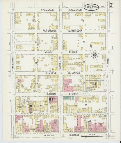 Sanborn Fire Insurance Map from Hazleton, Luzerne County, Pennsylvania (1891), Sheet #0007 - Complete Map Set gallery image, historic Sanborn map, vintage wall art, Pennsylvania Pennsylvania