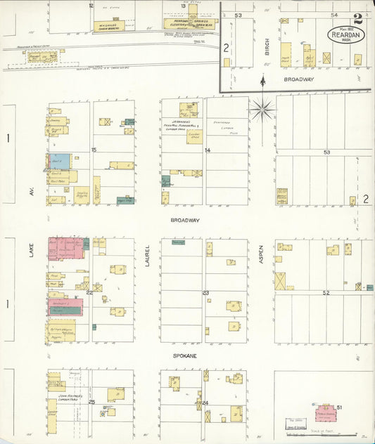 Sanborn Fire Insurance Map from Reardan, Lincoln County, Washington (1902), Sheet #0002 - Historic Sanborn Fire Insurance Map Print, vintage old map wall art, antique decor, genealogy gift, Washington Washington map